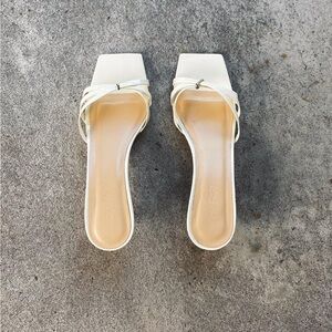 BY FAR Ivory Strappy Heels